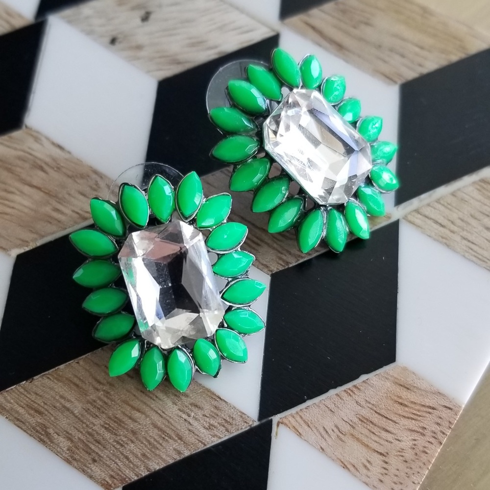 Neon Green Statement Studs